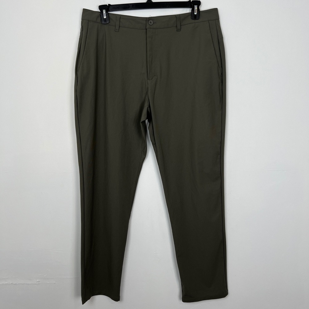 SKYR Tricot Dynasty Slim Fit Pant Olive Green Polyester Spandex Size‎ 36x32